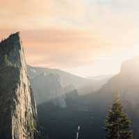 Mountain Ranges bathed in Sunlight